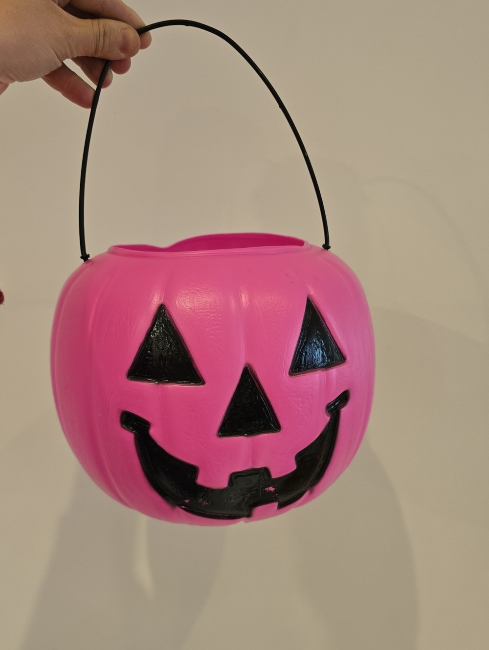 Pink Jack-o-Lantern Halloween Pumpkin Trick-or-Treat Blow Mold Bucket Pail